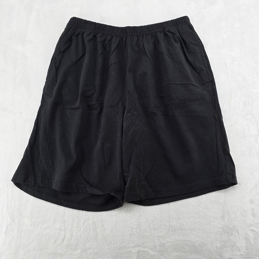 Anthony Richards Shorts Womens LG Shorts Black 100% Cotton Elastic Waist Casual
